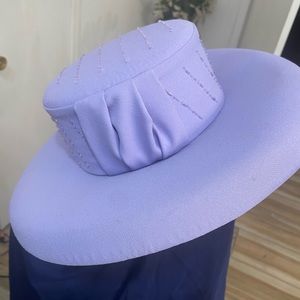 Violet cloth lady church hat